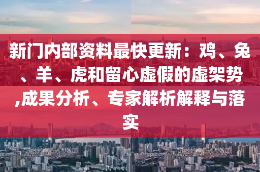 新門內(nèi)部資料最快更新：雞、兔、羊、虎和留心虛假的虛架勢,成果分析、專家解析解釋與落實